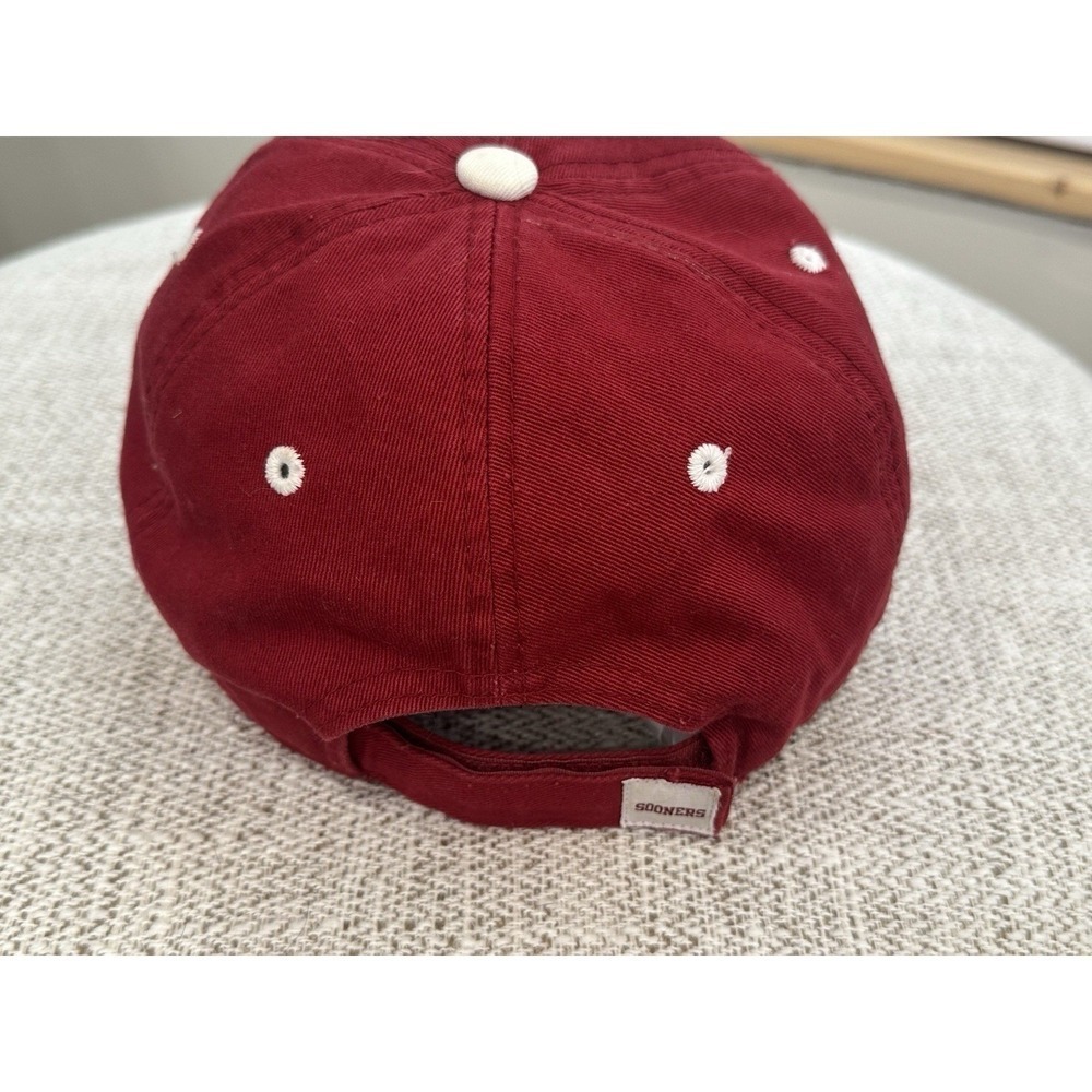 Oklahoma University Sooners Red White Womens Adjustable Baseball Hat Cap - Picture 3 of 6